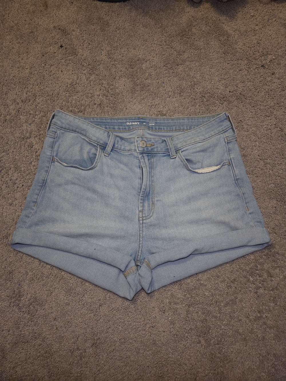 Old Navy Light Blue Cuffed Denim Shorts